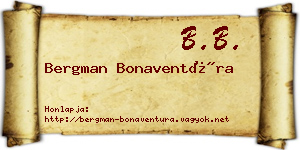 Bergman Bonaventúra névjegykártya